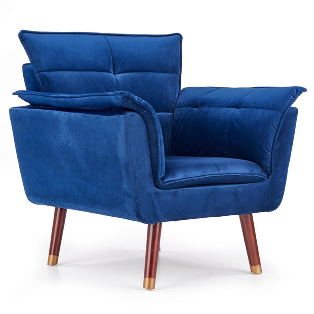Halmar Poltrona in Velluto Renato Blu