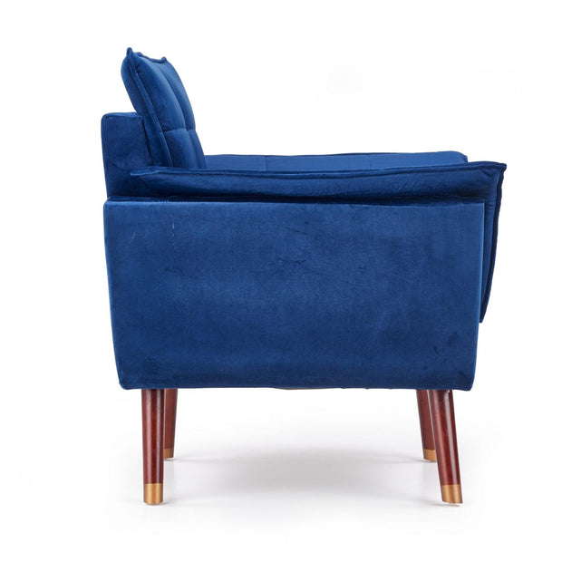 Halmar Poltrona in Velluto Renato Blu