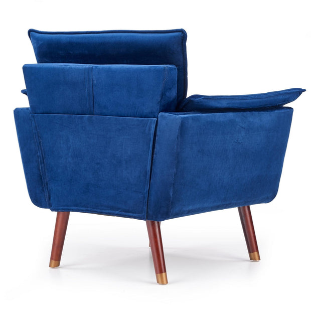 Halmar Poltrona in Velluto Renato Blu
