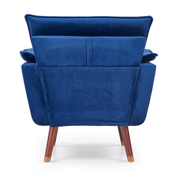 Halmar Poltrona in Velluto Renato Blu