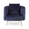 Bizzotto Poltrona in velluto Tenbury Blu