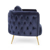 Bizzotto Poltrona in velluto Tenbury Blu