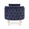 Bizzotto Poltrona in velluto Tenbury Blu
