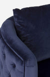 Bizzotto Poltrona in velluto Tenbury Blu