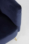Bizzotto Poltrona in velluto Tenbury Blu