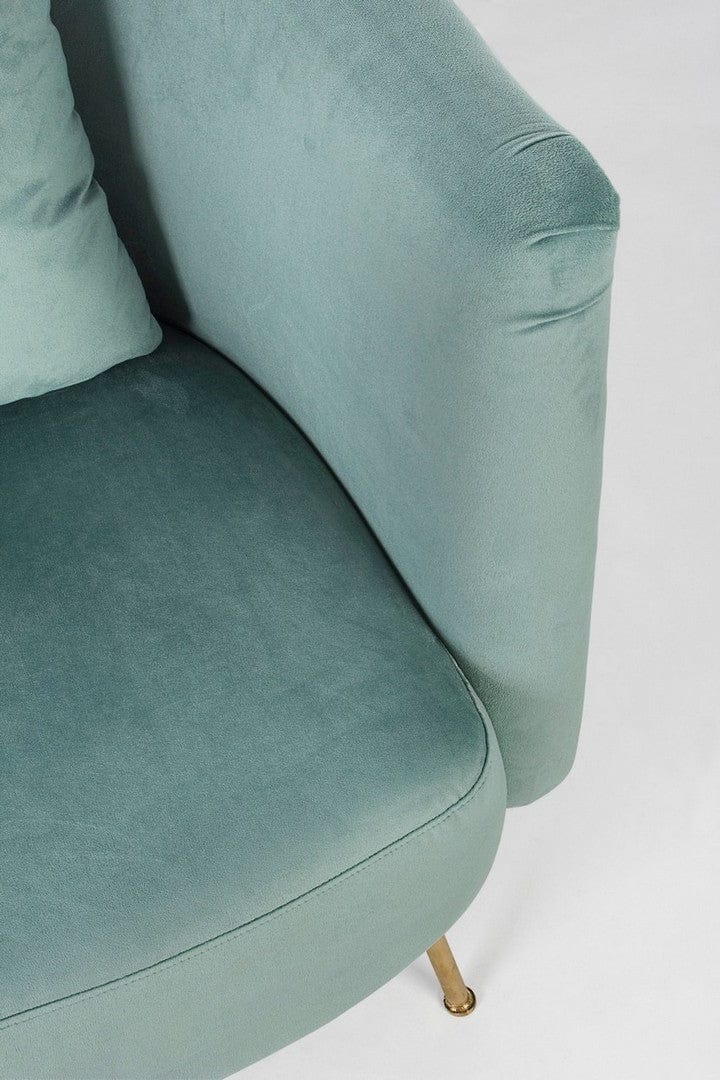 Bizzotto Poltrona in velluto Tenbury Verde