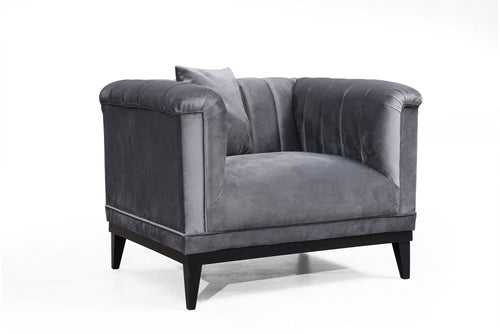 Poltrona in velluto Trendy Grigio