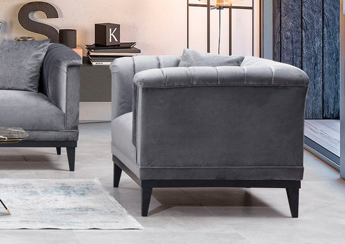 Poltrona in velluto Trendy Grigio (1)