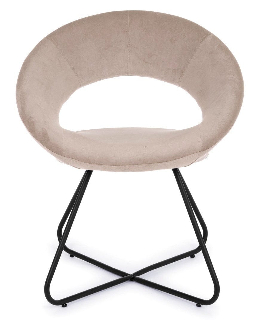 Bizzotto Poltrona in velluto Vanity Cappuccino