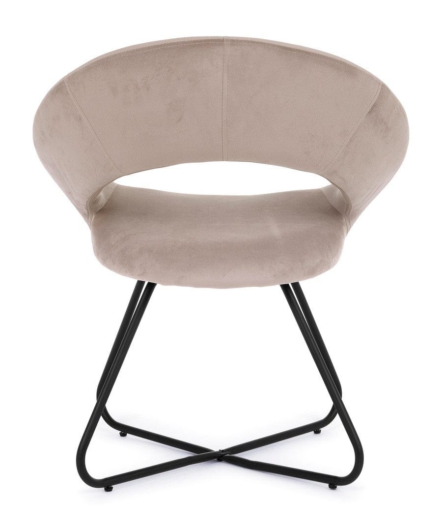 Bizzotto Poltrona in velluto Vanity Cappuccino