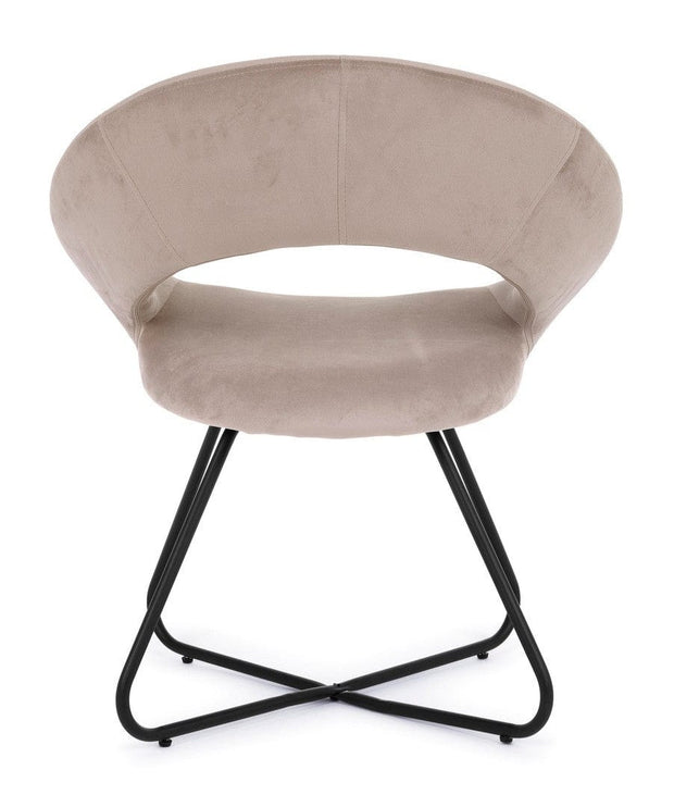 Bizzotto Poltrona in velluto Vanity Cappuccino