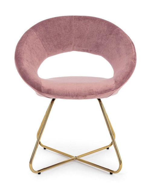 Bizzotto Poltrona in velluto Vanity Rosa