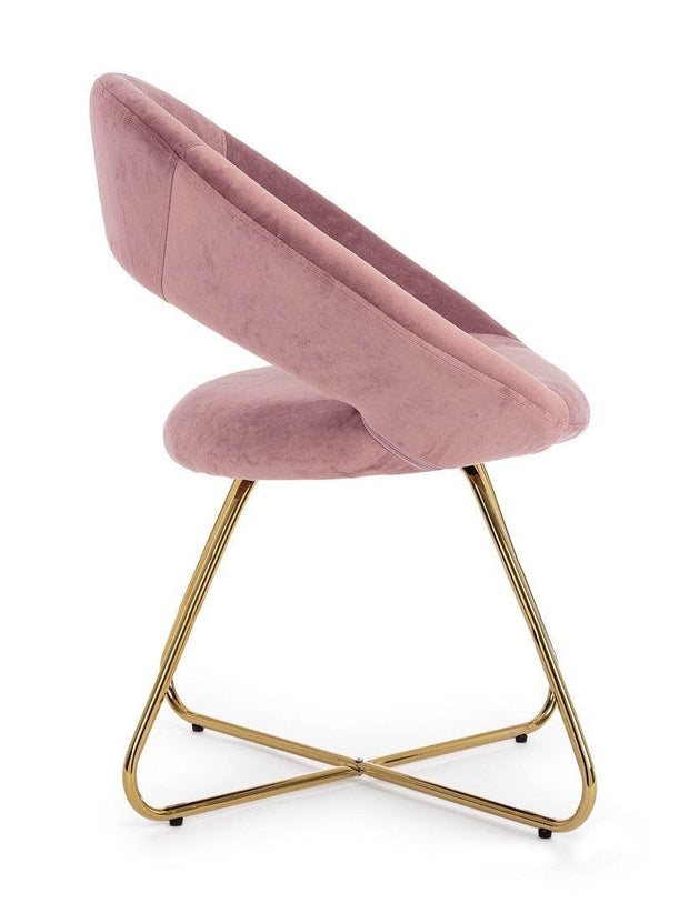 Bizzotto Poltrona in velluto Vanity Rosa