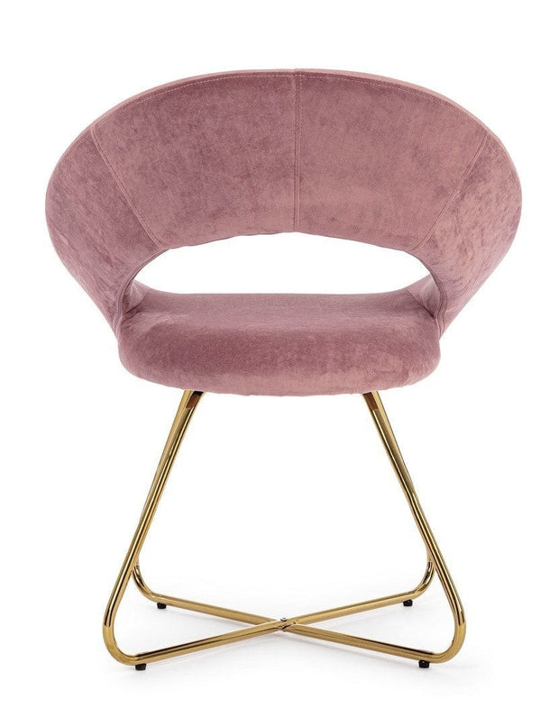 Bizzotto Poltrona in velluto Vanity Rosa