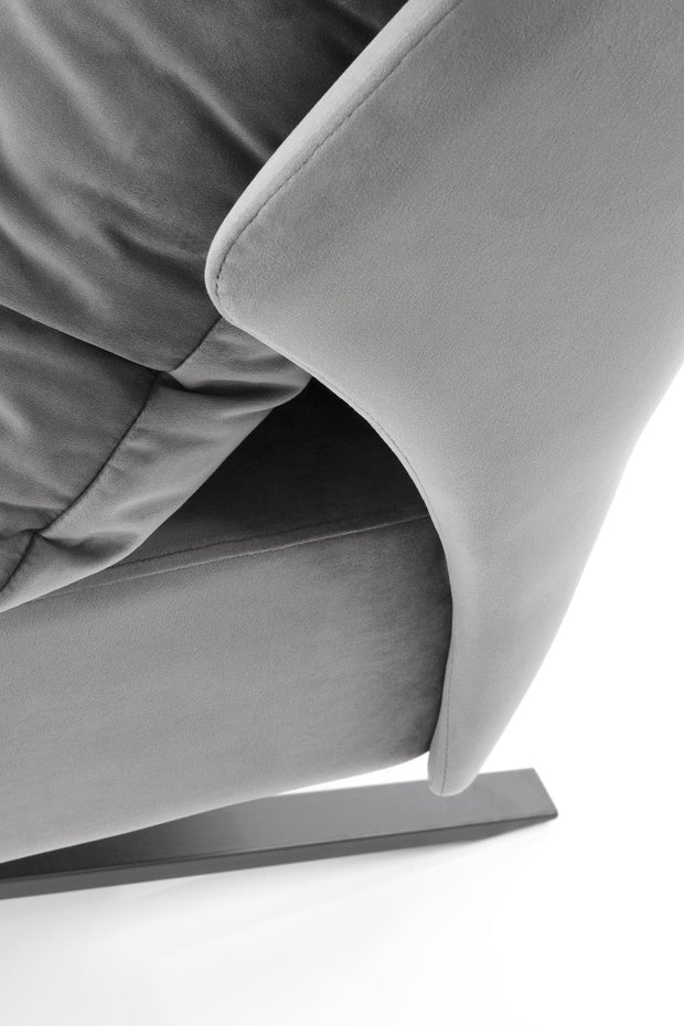 Halmar Poltrona in Velluto Vicentt Grigio