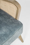 Bizzotto Poltrona in velluto Virna Blu