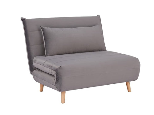 Signal Poltrona Letto in velluto Sophelia Grigio