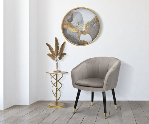 Poltrona Paris Grigia/Gold cm 62x58x78 (1)