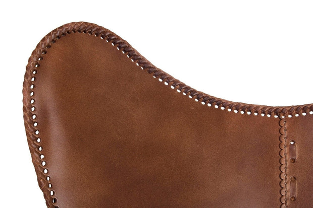 Bizzotto Poltrona pelle naturale Eaton Marrone
