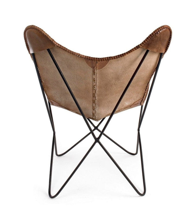 Bizzotto Poltrona pelle naturale Eaton Marrone