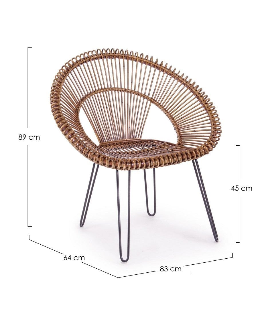 Bizzotto Poltrona rattan Esteban Naturale