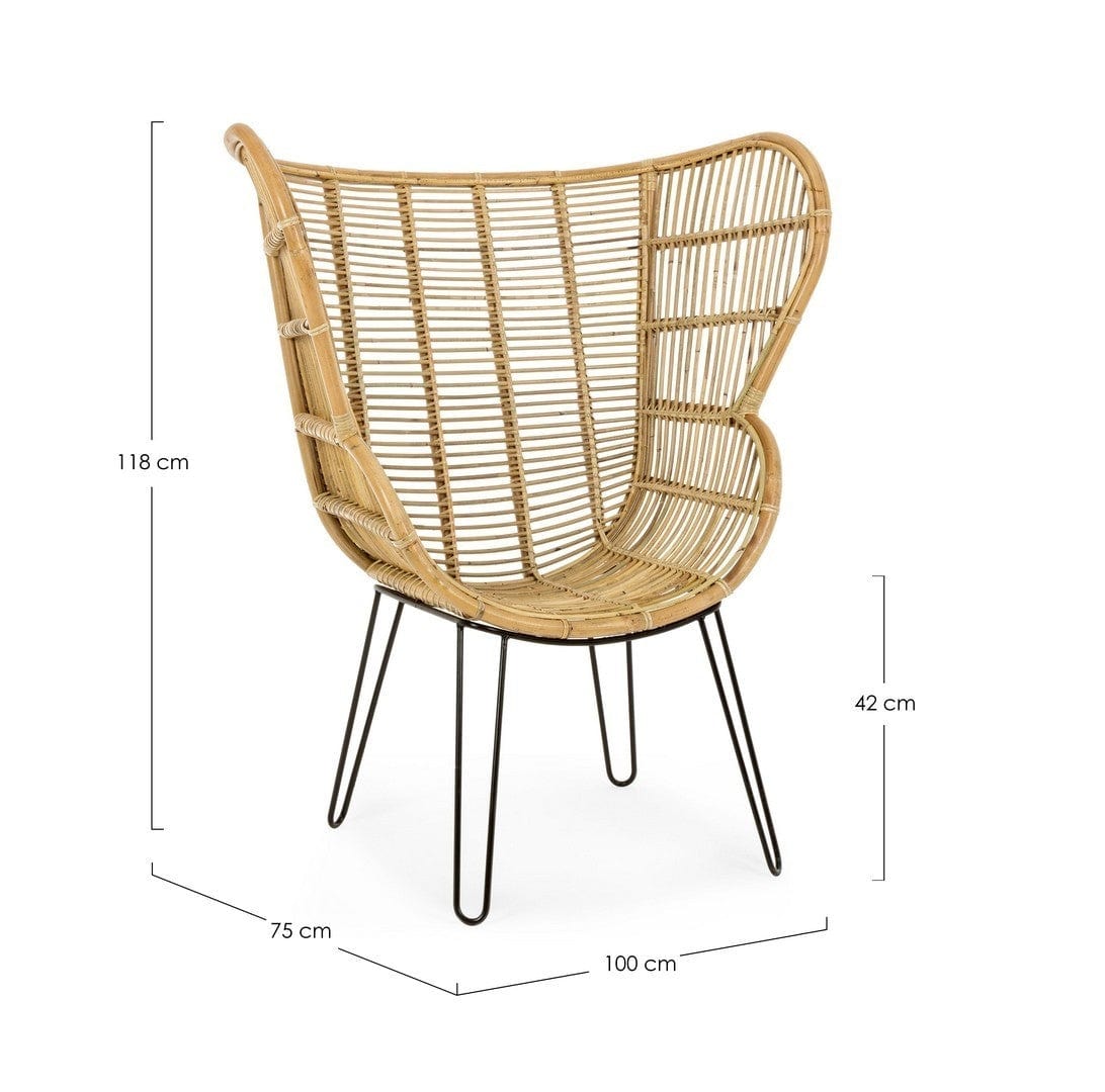 Bizzotto Poltrona rattan Esteban Naturale