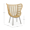Bizzotto Poltrona rattan Esteban Naturale