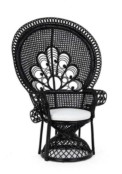 Bizzotto Poltrona rattan Peacok Nero