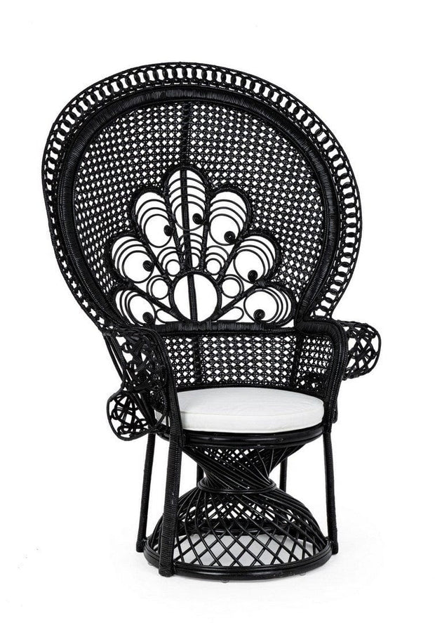 Bizzotto Poltrona rattan Peacok Nero