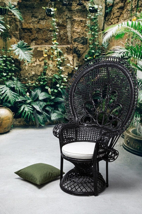 Bizzotto Poltrona rattan Peacok Nero