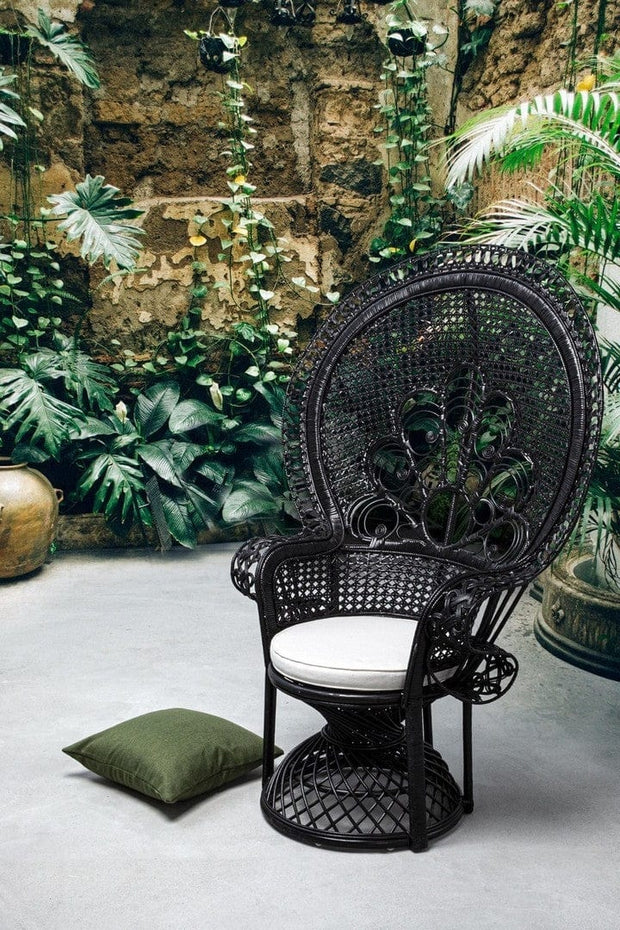 Bizzotto Poltrona rattan Peacok Nero