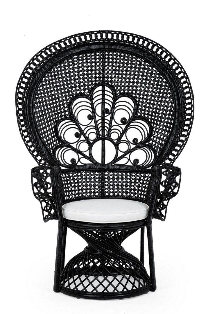 Bizzotto Poltrona rattan Peacok Nero
