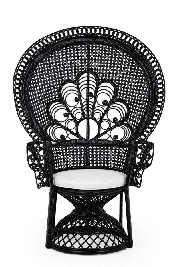 Bizzotto Poltrona rattan Peacok Nero