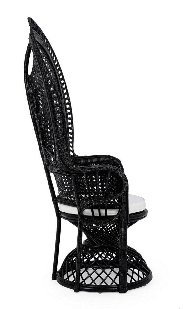Bizzotto Poltrona rattan Peacok Nero