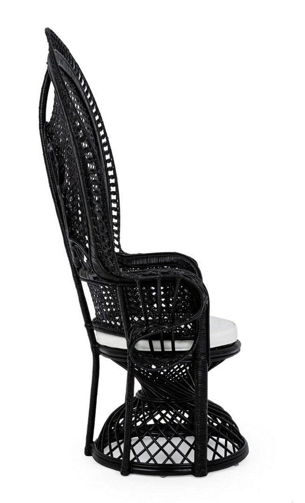 Bizzotto Poltrona rattan Peacok Nero