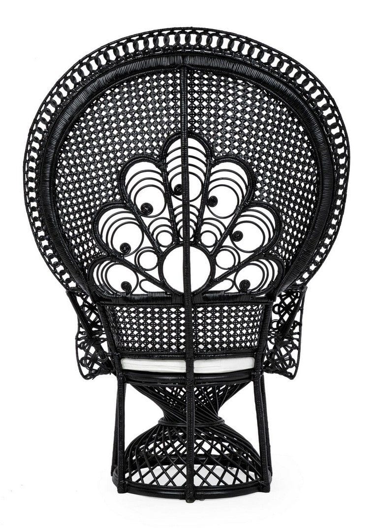 Bizzotto Poltrona rattan Peacok Nero