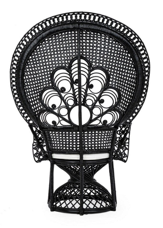 Bizzotto Poltrona rattan Peacok Nero