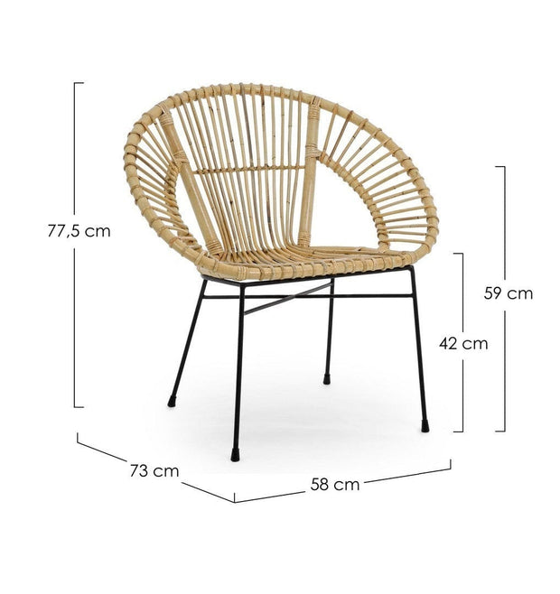 Bizzotto Poltrona rattan Tolima Naturale