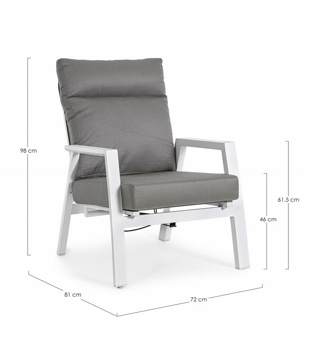 Bizzotto Poltrona Reclinabile da giardino Kledi Grigio