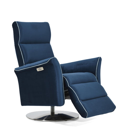 Poltrona Reclinabile Elettrica in tessuto Lival Blu (1)