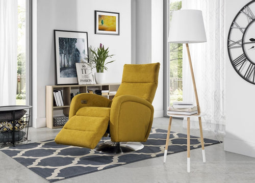 Poltrona Reclinabile Elettrica in tessuto Lorus Giallo