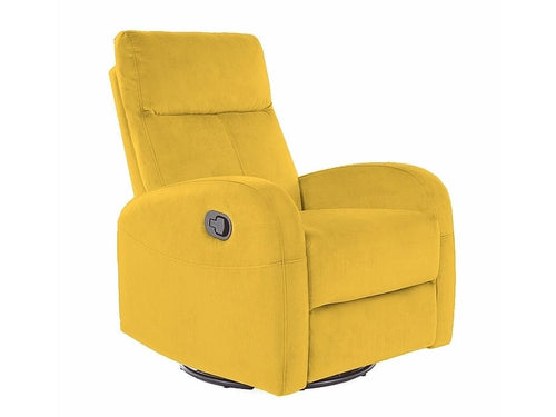Signal Poltrona Reclinabile in Velluto Oleda Giallo