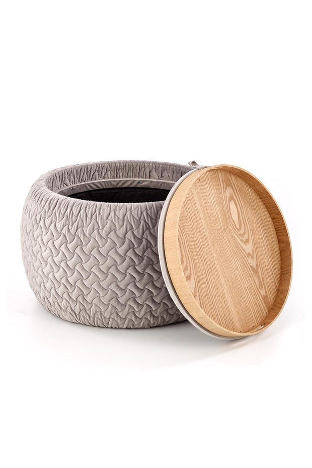 Halmar Pouf con contenitore in tessuto Bonilla Grigio