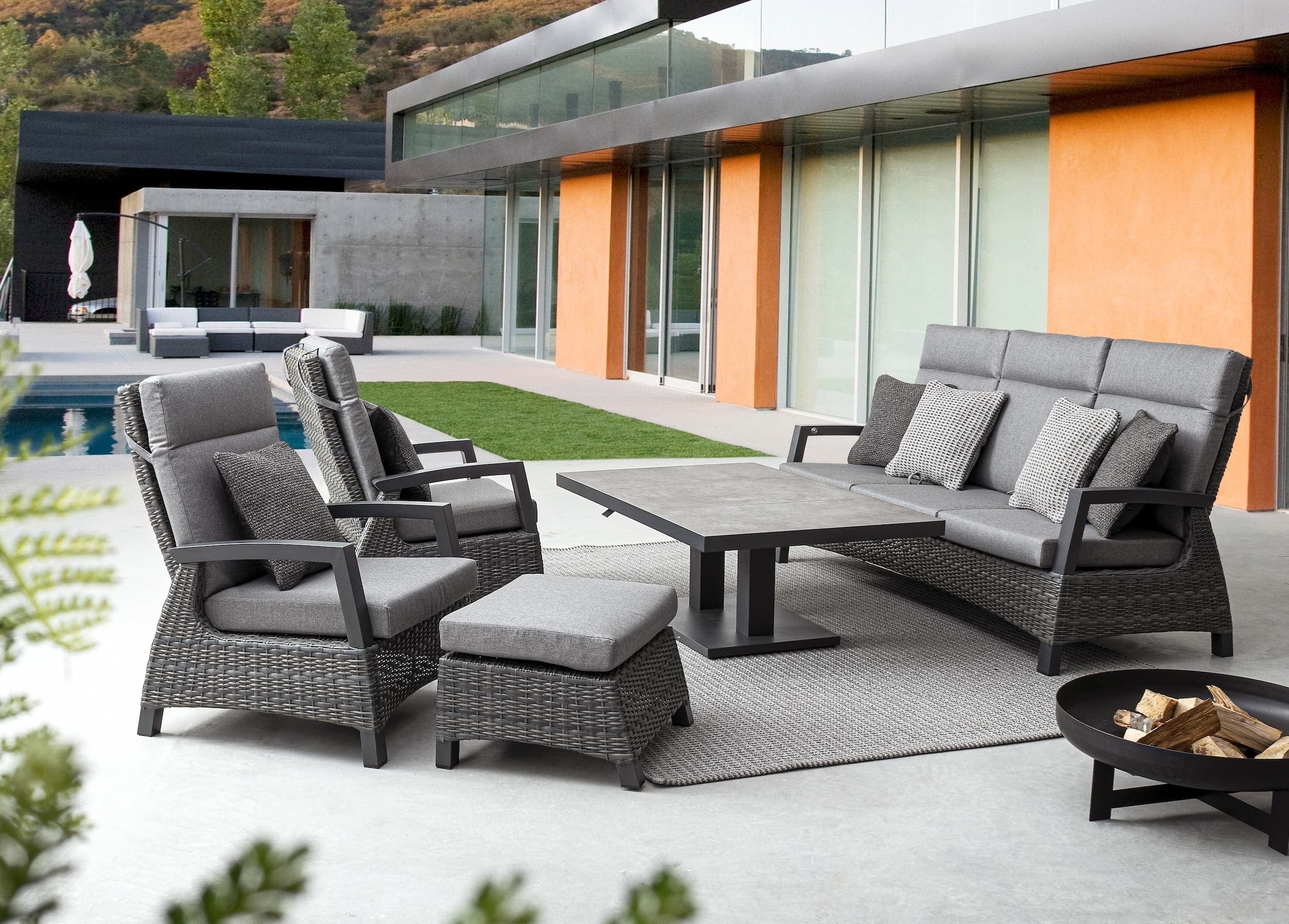 Bizzotto Pouf da giardino Britton Antracite