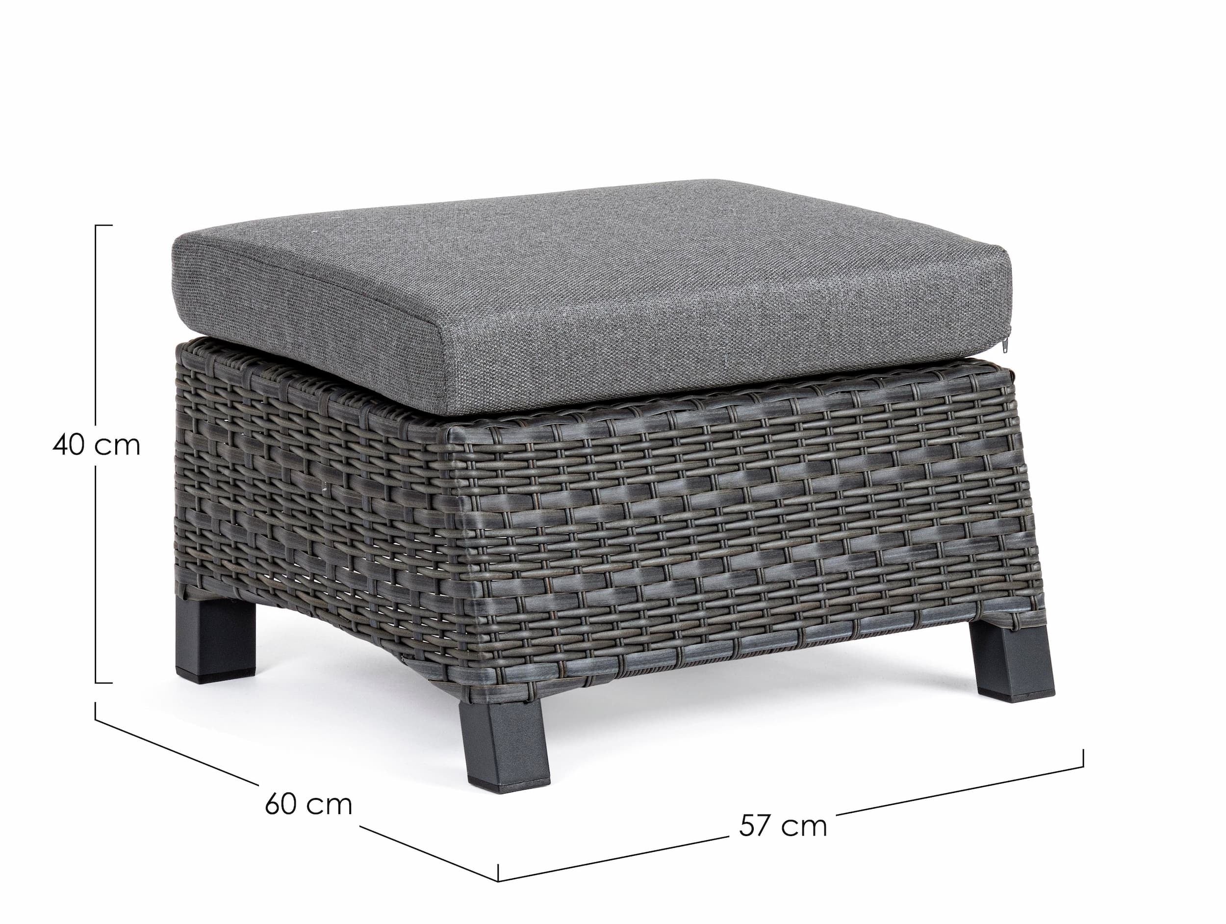 Bizzotto Pouf da giardino Britton Antracite