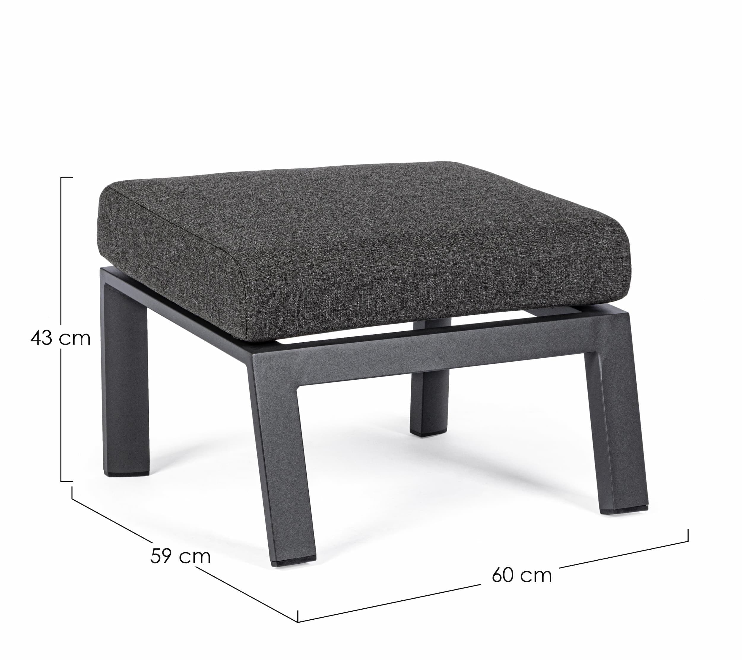 Bizzotto Pouf da giardino Kledi Antracite