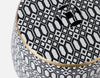 Bizzotto Pouf in ceramica Sfinge Arabic Bianco e Nero