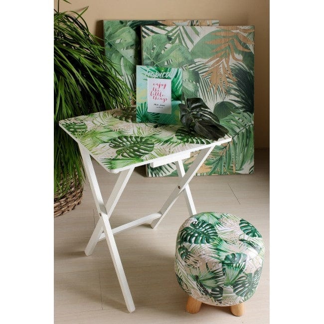 Bizzotto Pouf in ecopelle Tropish Multicolore