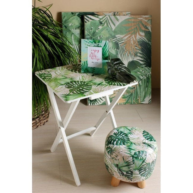 Bizzotto Pouf in ecopelle Tropish Multicolore