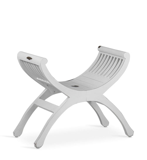 Pouf in legno Yuyu Bianco